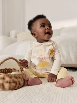 Tops|Sets En Combisets*Next - Long Sleeve Top and Legging Baby 2 Piece Set (0mths-2yrs) Ecru Fairy Mouse