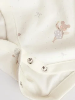 Rompertjes En Hemdjes|Next Ecru Fairy Mouse - Set van 5 babyrompertjes met lange mouwen