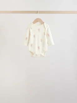 Rompertjes En Hemdjes|Next Ecru Fairy Mouse - Set van 5 babyrompertjes met lange mouwen