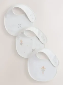 Slabbetjes*Next Ecru Fairy Mouse - Verpakking met 3 babyslabbetjes