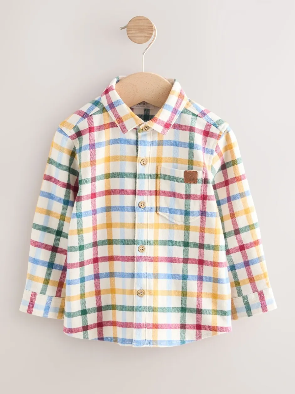 Shirts|Next - Shirt met Character lange mouwen (3mnd-7jr) Ecru felle gingham-ruit