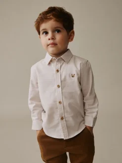 Shirts*Next Ecru figuurtje - Oxford-overhemd met lange mouwen (3 mnd-7 jr)