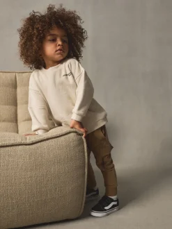 Joggingbroeken|Sweaters En Hoody´S|Next - Set met utility-sweatshirt en super skinny joggingbroek (3mnd-7jr) Ecru gebroken wit