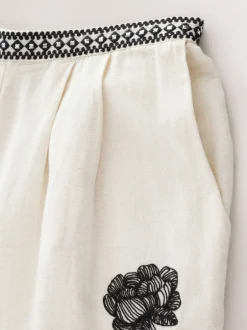 Shorts|Next Ecru gemêleerd - Geborduurde strandshorts