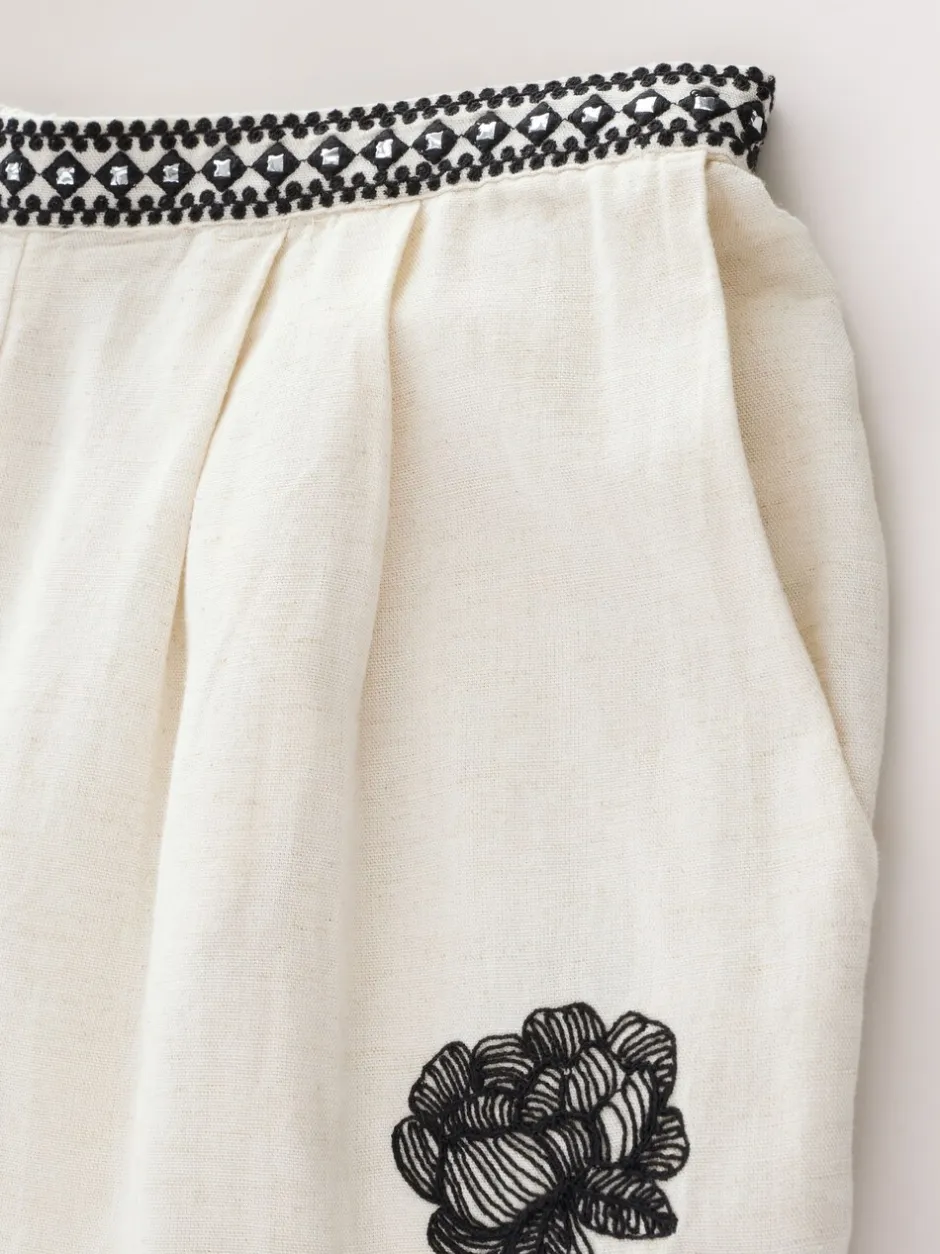 Shorts|Next Ecru gemêleerd - Geborduurde strandshorts