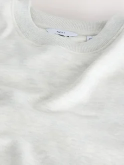 Sweaters En Hoody´S|Sweaters En Hoody´S|Next Ecru gemêleerd - Normale Pasvorm - Heavyweight Cotton Rich Crew Neck Sweatshirt