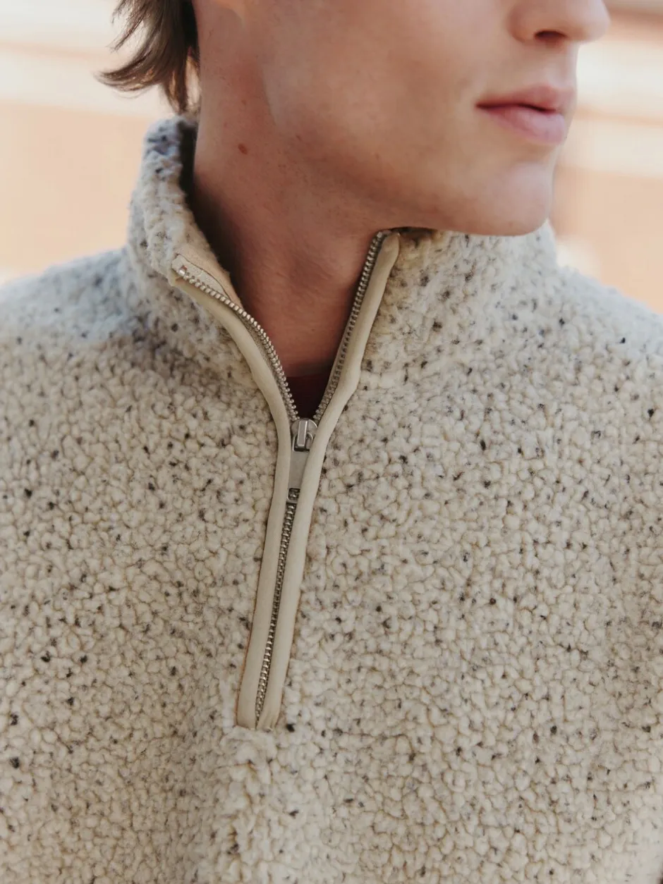 Loungewear|Jassen En Jacks*Next - Borg fleece met opstaande kraag en korte rits Ecru gemêleerd nep