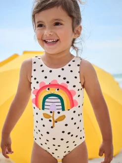 Badkleding|Badkleding|Next - Badpak (3 mnd-10 jr) Ecru gestippelde regenboog