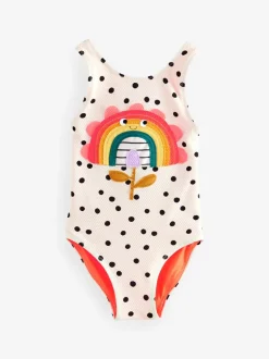 Badkleding|Badkleding|Next - Badpak (3 mnd-10 jr) Ecru gestippelde regenboog