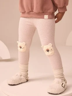Broeken En Leggings*Next - Versierde leggings (3 mnd-7 jr) Ecru gestreepte beer