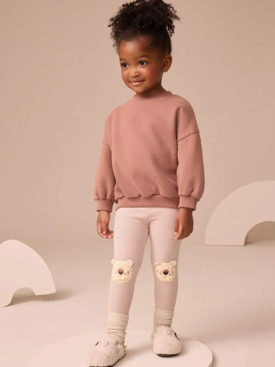 Broeken En Leggings*Next - Versierde leggings (3 mnd-7 jr) Ecru gestreepte beer