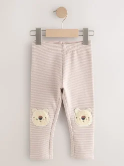 Broeken En Leggings*Next - Versierde leggings (3 mnd-7 jr) Ecru gestreepte beer