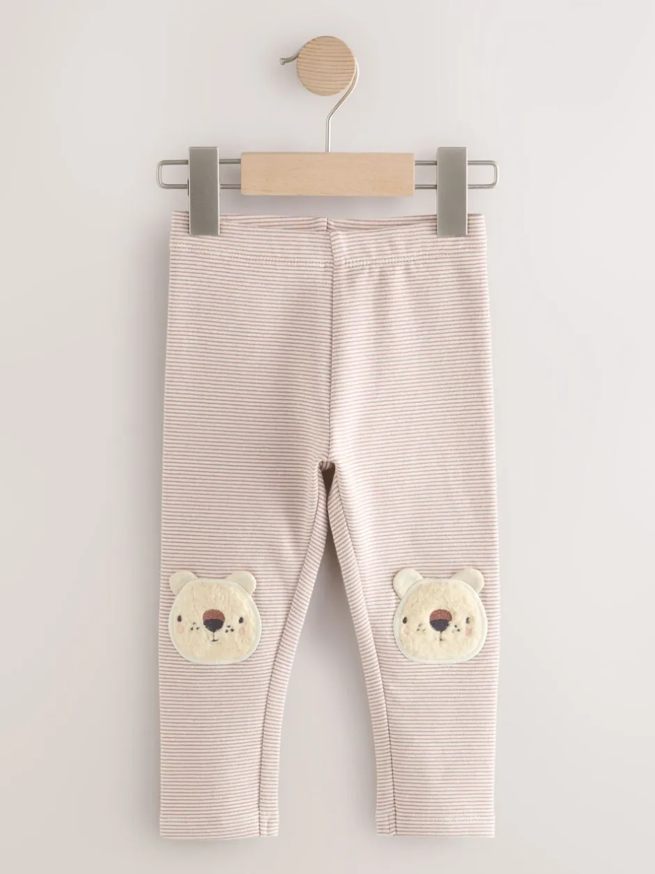 Broeken En Leggings*Next - Versierde leggings (3 mnd-7 jr) Ecru gestreepte beer