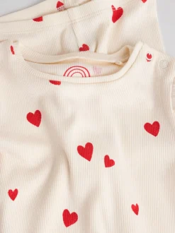 Tops|Sets En Combisets|Next - 2 -delige babyset van top en legging (0mnd -2jr) Ecru harten