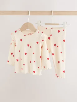Tops|Sets En Combisets|Next - 2 -delige babyset van top en legging (0mnd -2jr) Ecru harten