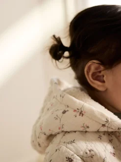 Jassen, Jacks En Kinderwagenpakjes|Jassen En Jacks|Next Ecru met bloemenmotief - Baby jas van jersey met kreukeltextuur (0mnd-2jr)