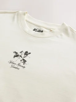 T-Shirts En Hemden*Next Ecru met bloemenmotief - Relaxed fit - Zwaar T-shirt met grafische print