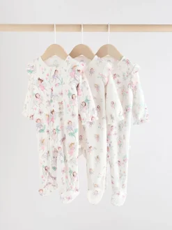 Babypakjes En Babypyjama's*Next Ecru met elfje - Verpakking van 3 babypyjama's met tweewegrits (0-2jr)