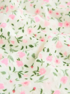 Badkleding|Next - Strappy Ruched Swimsuit (3-16yrs) Ecru met fijne bloemenprint