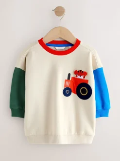 Sweaters En Hoody´S|Next Ecru met kleurvlakken - Sweatshirt met ronde hals en all-over print (3 mnd - 7 jr)