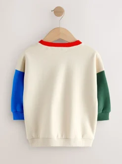 Sweaters En Hoody´S|Next Ecru met kleurvlakken - Sweatshirt met ronde hals en all-over print (3 mnd - 7 jr)