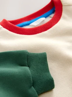 Sweaters En Hoody´S|Next Ecru met kleurvlakken - Sweatshirt met ronde hals en all-over print (3 mnd - 7 jr)