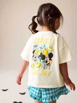 Tops|Sets En Combisets*Next Ecru wit - Disney Minnie and Mickey Short Sleeve Top and Shorts Set (3mths-7yrs)