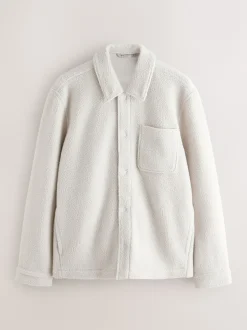 Jassen En Jacks|Sweaters En Hoody´S*Next - Fleece shacket Ecru wit