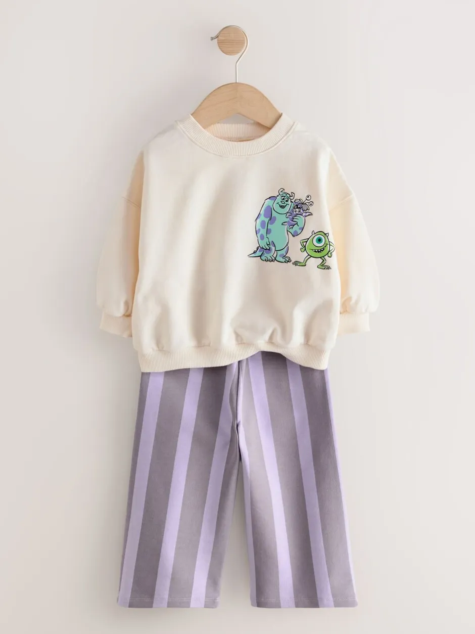 Tops|Sets En Combisets|Next Ecru wit - Monsters, Inc Long Sleeve Top and Barrel Leg Trousers (3mths-7yrs)