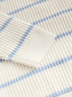 Truien En Breisels*Next - Knitted Stripe Henley Jumper (3mths-7yrs) Ecru/blauw