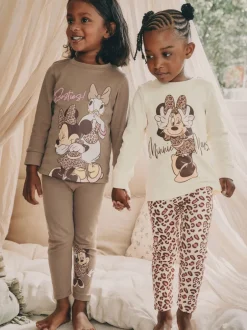Nachtkleding En Pyjama's|Pyjama's*Next Ecru/bruin - Minnie Mouse knusse pyjama's verpakking van 2 (9mnd -12jr)