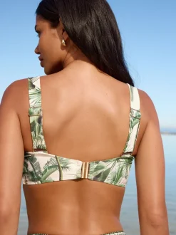Badkleding*Next Ecru/Groene Palm - Bandeaubikinitop met beugel