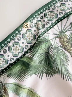 Badkleding|Next Ecru/Groene Palm - Bikini broekje met print