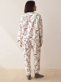 Pyjama's|Next - Pyjama met lange mouwen Ecru/Pink Bunny