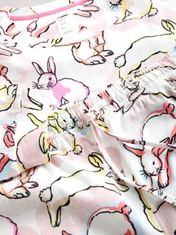 Pyjama's|Next - Pyjama met lange mouwen Ecru/Pink Bunny