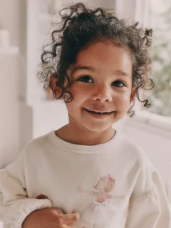 Nachtkleding En Pyjama's|Pyjama's*Next - Behaaglijke fleece pyjama (9 mnd-10 jr) Ecru/roze ballerina