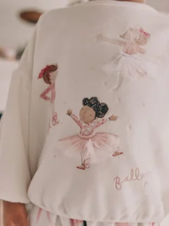 Nachtkleding En Pyjama's|Pyjama's*Next - Behaaglijke fleece pyjama (9 mnd-10 jr) Ecru/roze ballerina