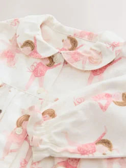 Nachtkleding En Pyjama's|Pyjama's*Next - Geweven pyjama met knopen (9 mnd-10 jr) Ecru/roze ballerina