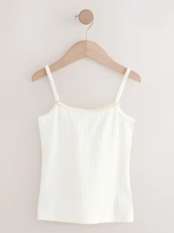 Alle Ondergoed|Tops|Next - Set van 3 camihemdjes met textuur en bandjes (1,5-16jr) Ecru/roze streep