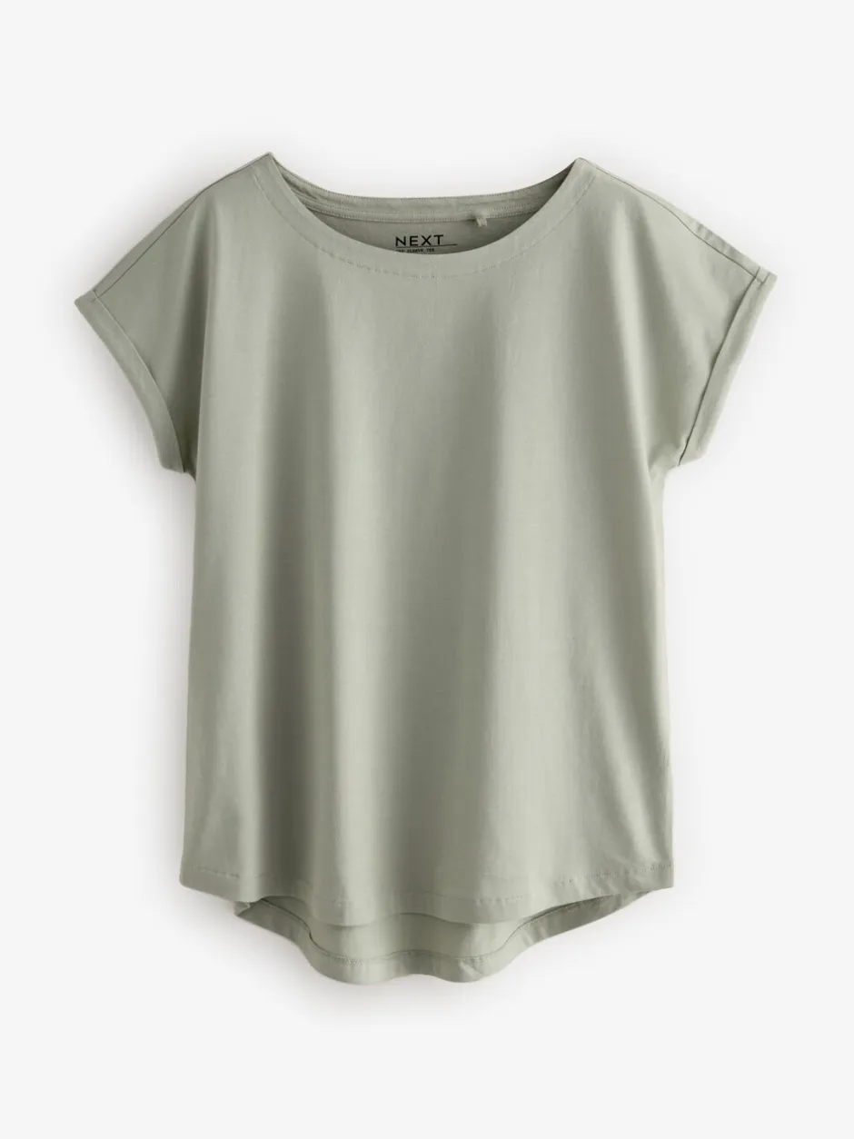 Tops En T-Shirts*Next - Set van 5 T-shirts met kapmouwtjes Ecru/Taupe/Bruin/Blauw/Geel
