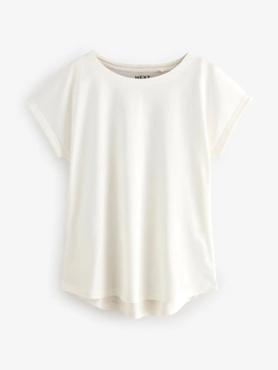 Tops En T-Shirts*Next - Set van 5 T-shirts met kapmouwtjes Ecru/Taupe/Bruin/Blauw/Geel