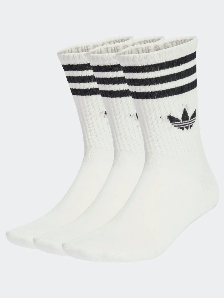 Sokken|Sokken*adidas originals Ecruwit - Ronde hals - 3-Strepen Crew Sokken 3 paar