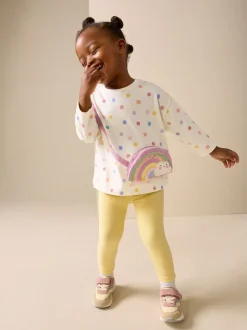 Tops|Next Ecru-wit met regenboog - Long Sleeve Bag Top (3mths-7yrs)