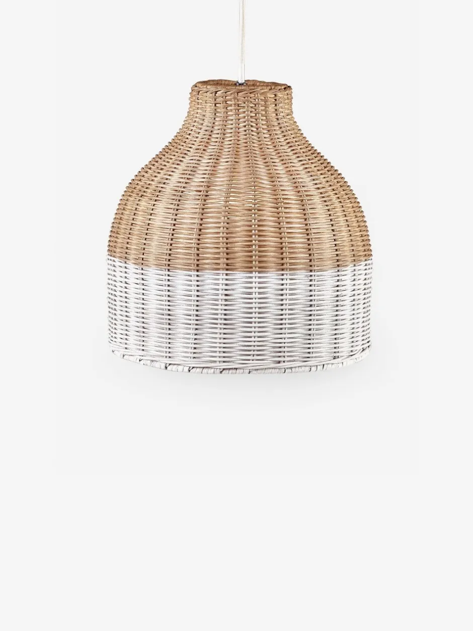 Lampenkappen|Verlichting*Next Eenvoudig te bevestigen lichte beschilderde rotan geweven lampenkap