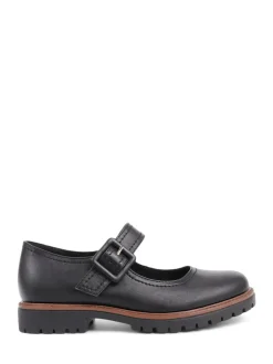 Lage Schoenen|Pavers - Mary Jane Buckle Shoes with Chunky Sole Effen zwart