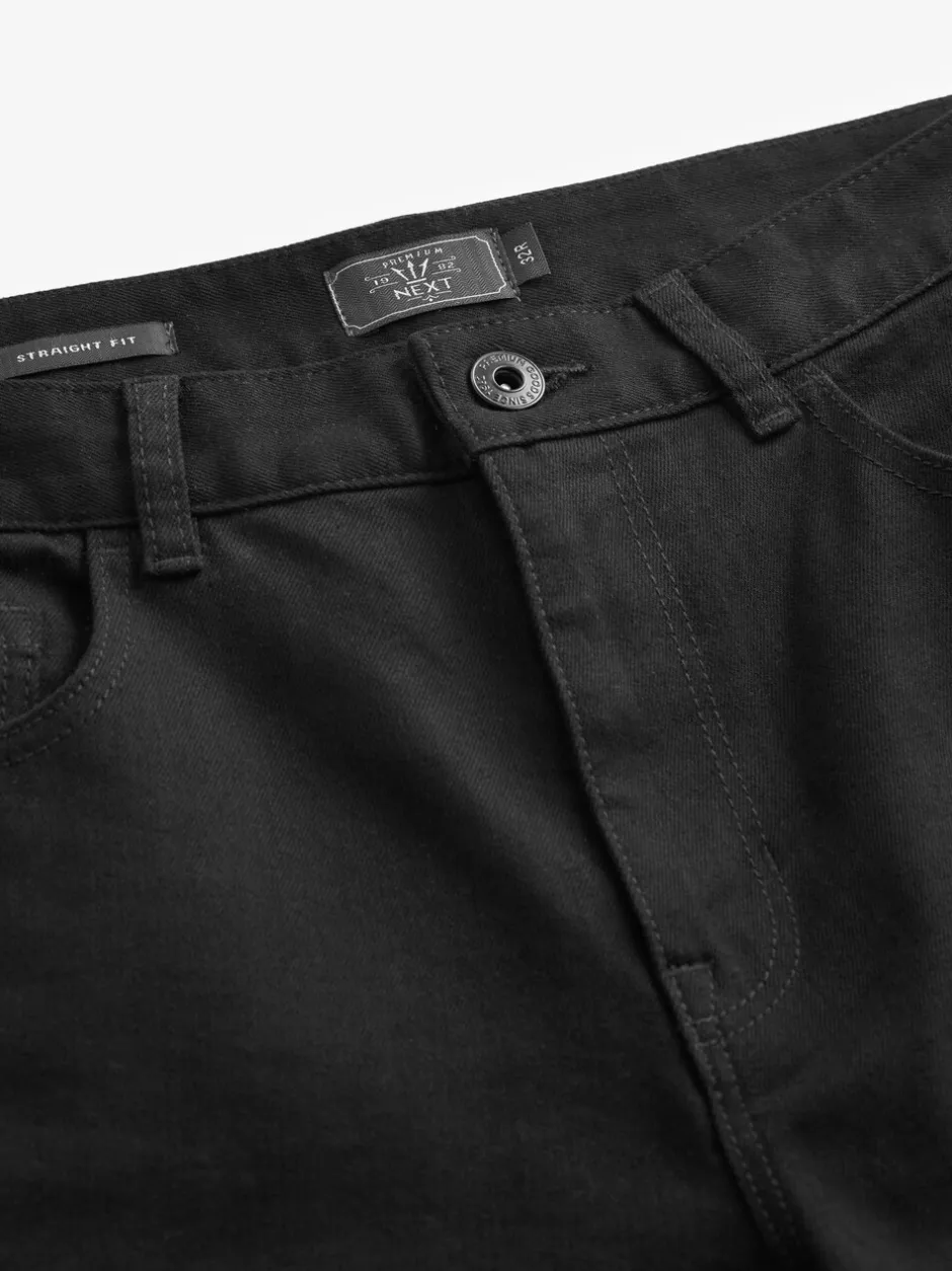 Jeans*Next Effen zwart - Rechte, klassieke jeans met stretch