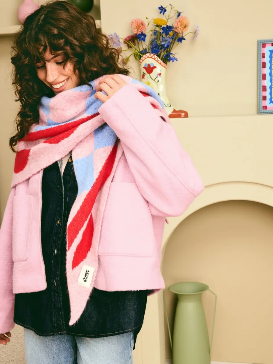 Mutsen, Handschoenen En Sjaals|Eleanor Bowmer Checkerboard Lips Triangle Scarf