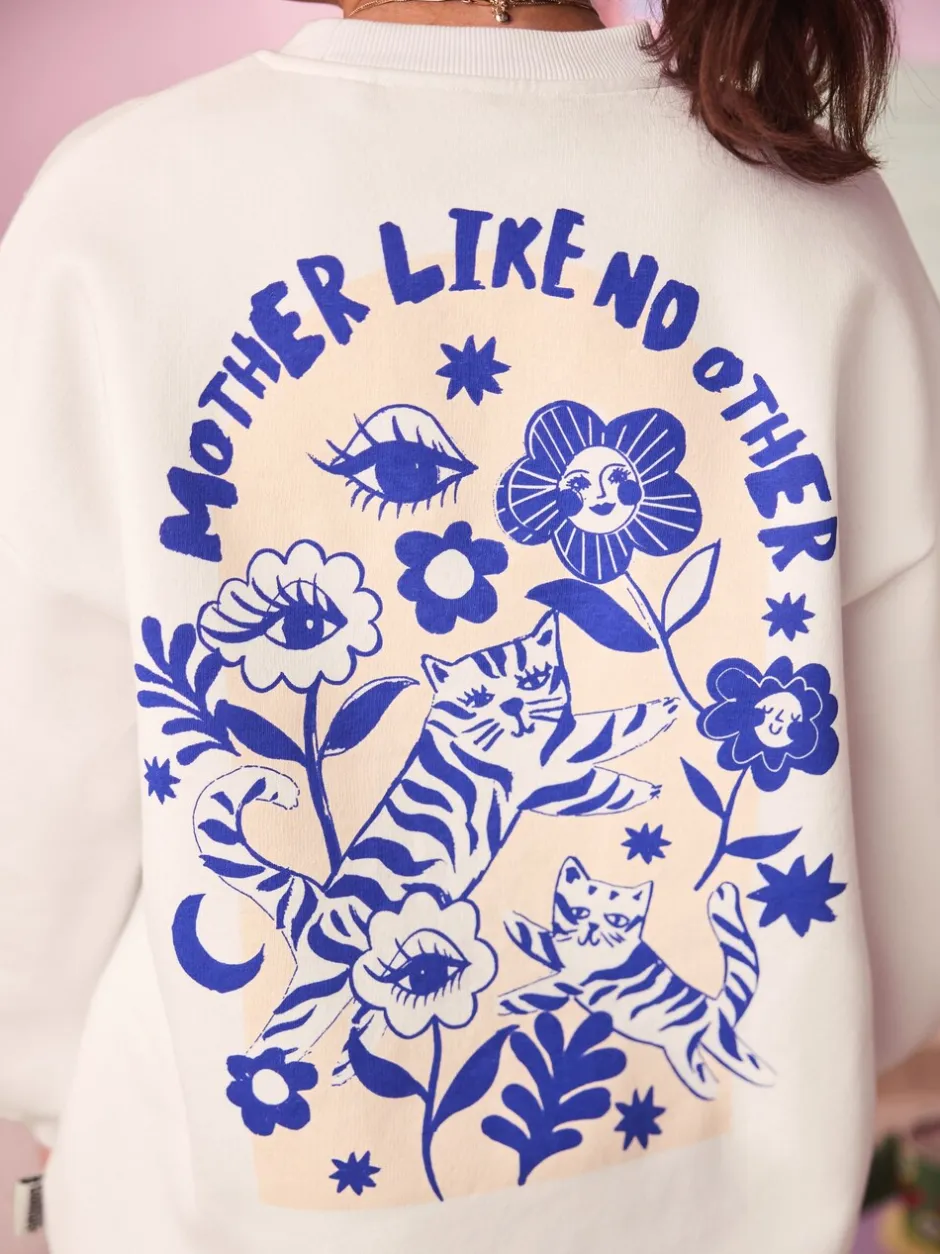 Hoody's En Sweatshirts*Eleanor Bowmer ecru sweatshirt met Mama Like No Other-print