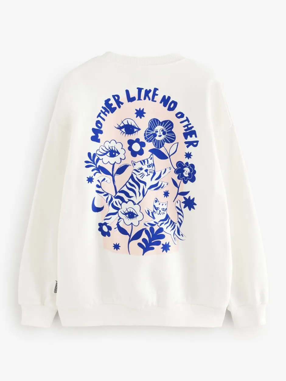 Hoody's En Sweatshirts*Eleanor Bowmer ecru sweatshirt met Mama Like No Other-print