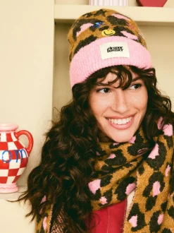 Mutsen, Handschoenen En Sjaals*Eleanor Bowmer Leopard Print Embroidered Hat